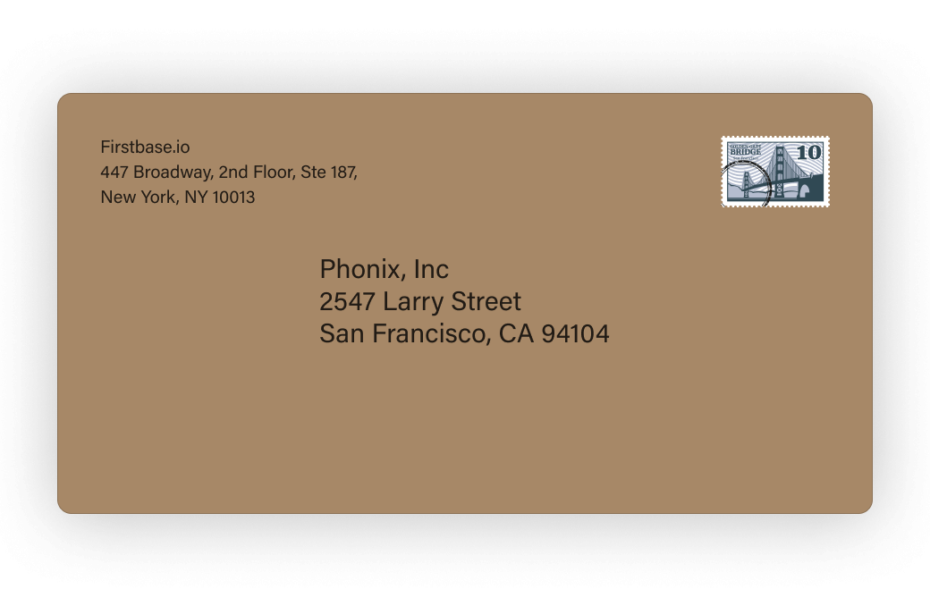 Firstbase Mailroom™ Get a business address and mailbox